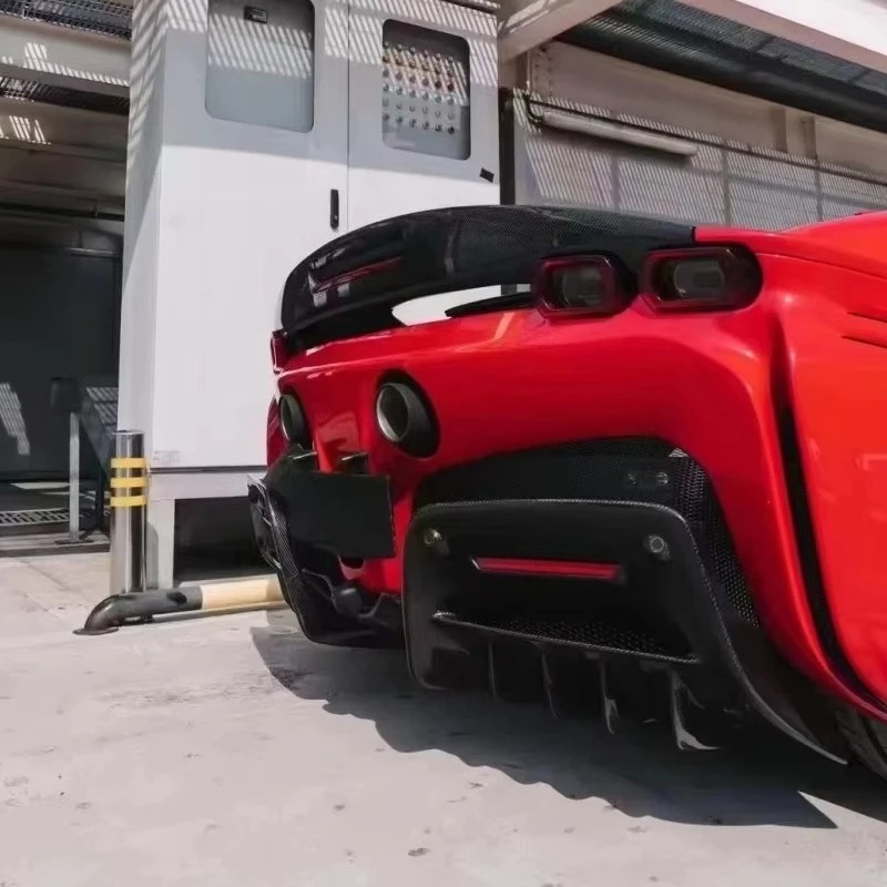 High Quality Dry Carbon Fiber Body Kits for  SF90 New Real Carbon Fiber Front Lip Rear Lip Side Skirt Spoiler Upgrade